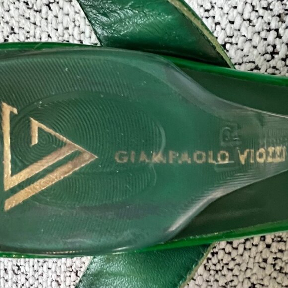 Giampaolo Viozzi Green Patent Leather Sandals - Picture 7 of 10
